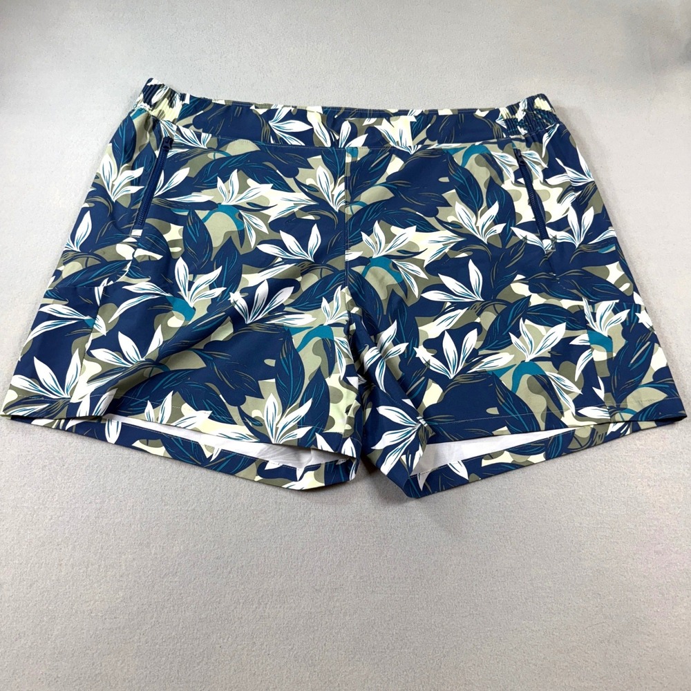 Columbia Tidal II PFG Fishing Shorts Womens Tropical Floral Navy Blue 2X